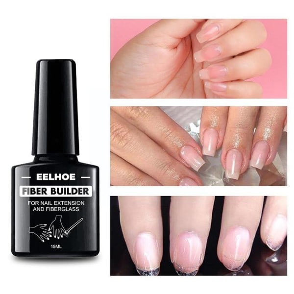 15 ml Nagelförlängning Gel Fiber Build Lim Gel Reparation Fiberglass Dekoration Gör-det-själv Nagel Nagel Lim Konst Nagel
