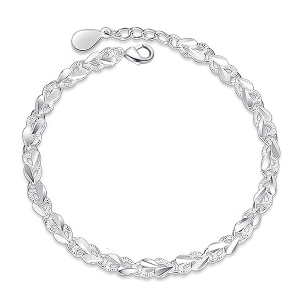 925 Sterling Silver Hjärta Charm armband &Bangle Handgjorda Fest Bröllop Smycken För Kvinnor