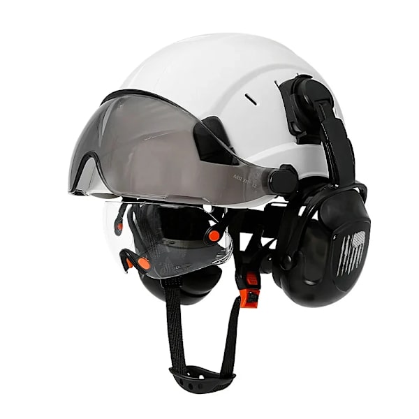 Konstruktion Sikkerhed Hjelm Med Visor Indbygget Goggle Høreværn