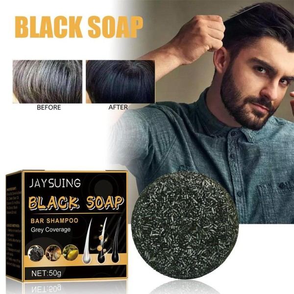 Saippua hiukset tummuttava shampoo patukka korjaus harmaa valkoinen hius väri shampoo luonnollinen harmaa kiilto musta saippua