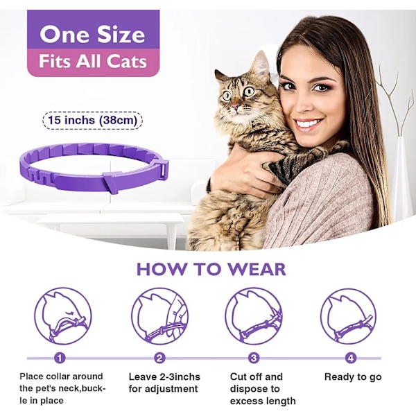 Hund katt loppor och fästingar lugnande feromoner halsband justerbart bekvämt halsband 3 delar