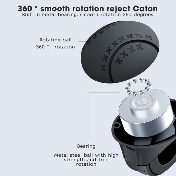 360 grader rotation rat hjul knap kugle arbejdsbesparende én hånd styring booster
