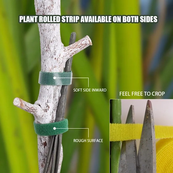 40M Genanvendelige Kabelbindere Selv klæbende Plante Forbinding Fastener Tape