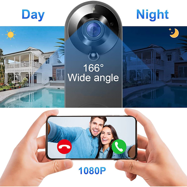 1080P Trådlöst WIFI Dörrklocka Video Intercom Dörr Klocka med kamera