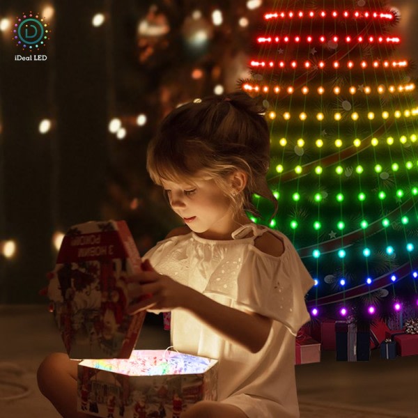 Smart Christmas Tree Toppers Lights App DIY Picture LED RGB String Light Bluetooth Control LED Star String