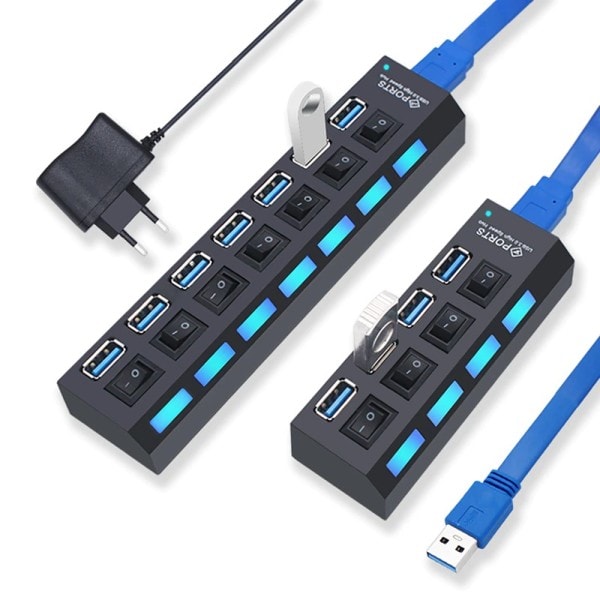 USB keskitin 3.0 keskitin USB 3 USB 2.0 usb USB jakaja virta sovitin 4/7 portti useita laajennus 2.0 kytkimellä