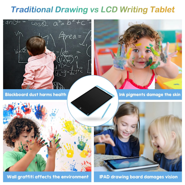 LCD kirjoitus tabletti taulu,Dpiirustus tabletti Lapset lelut, opetuslelut 3 4 5 6 7 vuotiaille tytöille pojille vauva lapsille lelut