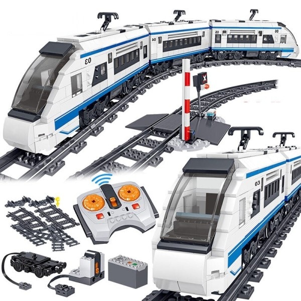 941 stk By Elektrisk Harmony Rail Fjernkontroll Bygge Blokker Tog Binne RC Bil Brick Leketøy
