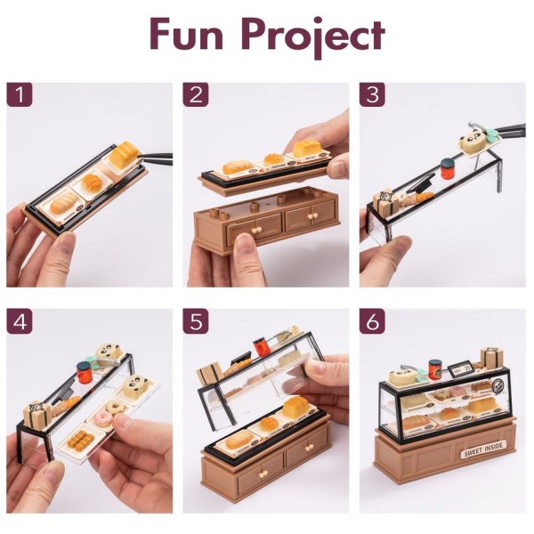 Robotime Rolife 3D Puzzle Kit Bygg ditt egen Golden Wheat Bakery et sjarmerende og intrikat DIY miniatyr hus sett for barn