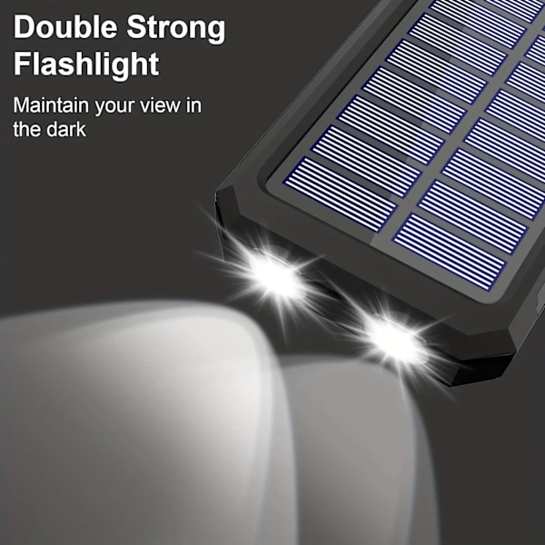Solar Oplader Power Bank 20000mAh Bærbar Ekstern Batteri Pakke 5V Hurtig Opladning Super Lyst Lommelygte Panel Oplader