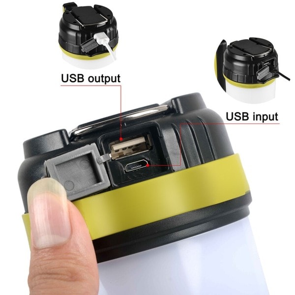 Camp Lampe LED Camping Lys USB Genopladelig Lommelygte