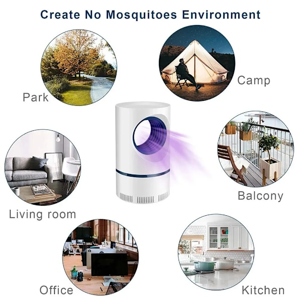 Elektrisk Fly Bug Myg Insekt Killer LED Lys Trap Kontrol Lampe
