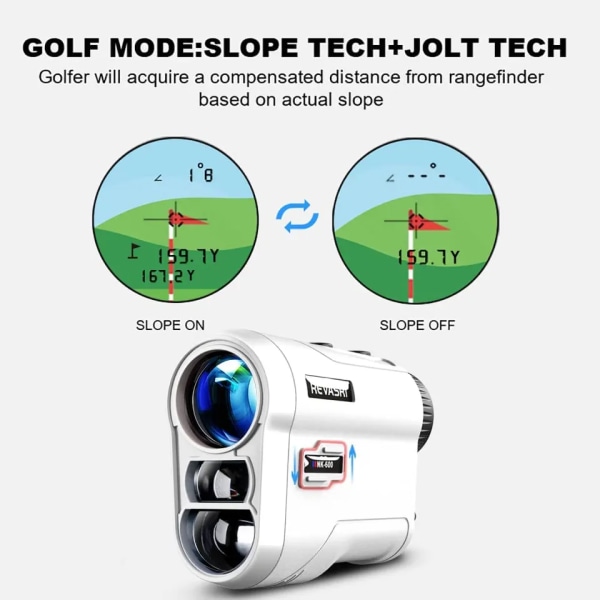 Golf Laser Avstandsmåler 1000M med Slope og Flaggstang Lås Vibrasjon for Golfing Sport