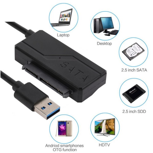 SATA till USB 3,0 kabel upp till 5 Gbps för 2,5 3,5 tum extern hårddisk SSD Hårddisk SATA 7+15 22 Pin adapter USB  3.0 till Sata kabel