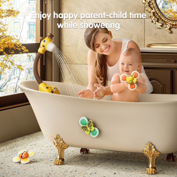 Baby badekar leker med dusj hode søt siraff vannspray dusj sommer badekar leke for småbarn barn
