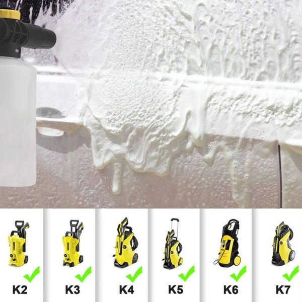 Snø skum kanon for Karcher bilvask K-serien Justerbar dyse kompatibel med Karcher K2/K3/K4/K5/K6/K7 Trykk vasker