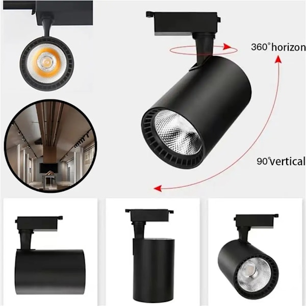 Sæt Led Skive Lys Armatur COB Binne Belysning Væg Lampe Skinne 220V Spot Lights