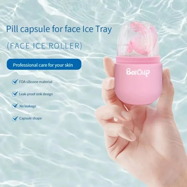 Pink Ideel Ansigt Behandling Øjen Massager Silicone Ansigtsbehandling Is Massage Roller
