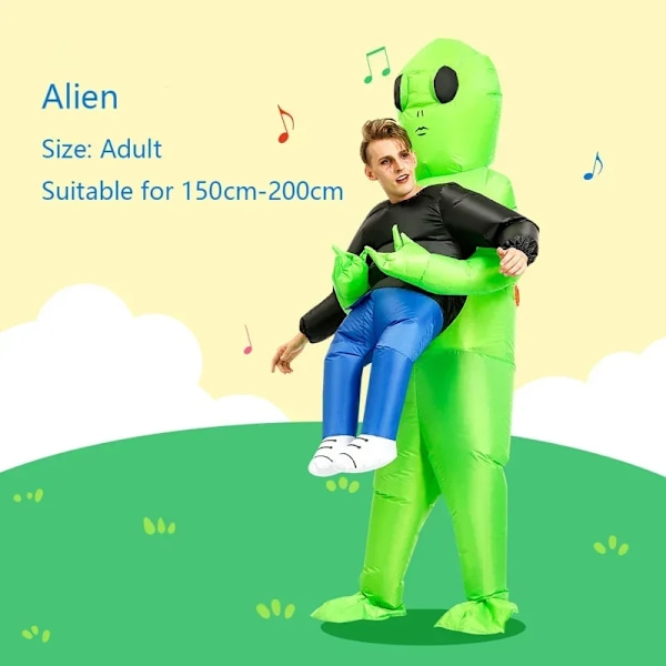 ET-Aliens Uppblåsbar Dräkt Skrämmande Monster Cosplay