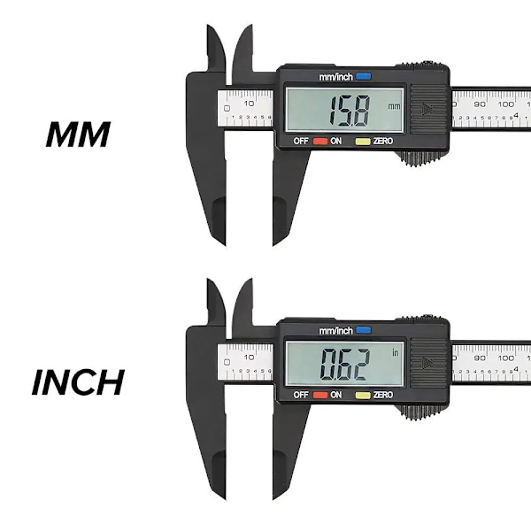 150 mm Elektronisk Digital Bok Kol Fiber Rav Värnier Bokok Mätare Mikrometer Mätningsverktyg Digital Linjal