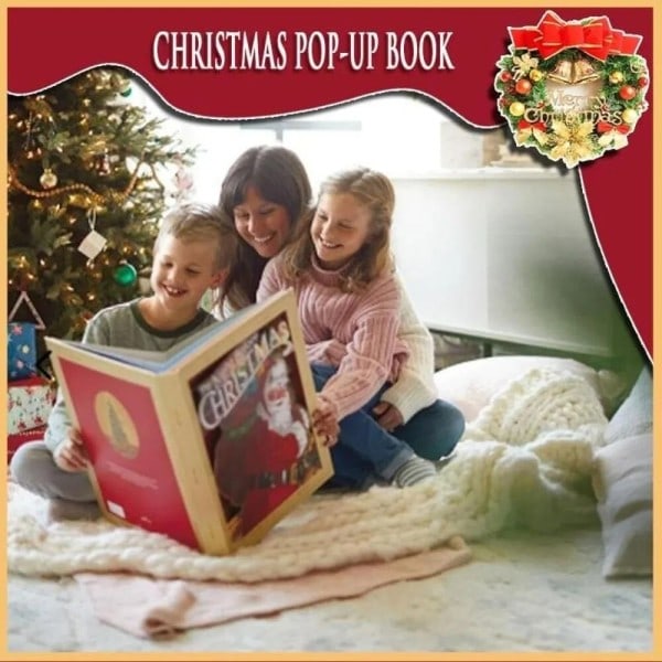 Jul Pop Up Bok med lys lyd på julaften natten før jul pynt