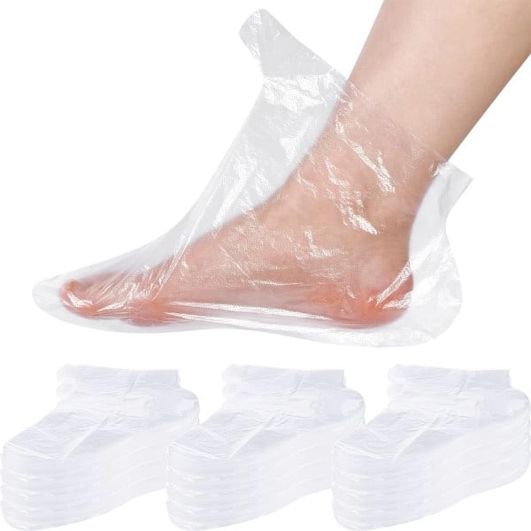 100 bitar Transprent Engångs Fot väskor Detox SPA överdrag PE Plast Fot Film Förhindra Infektion Spritade Fötter Vård Pedikyr Verktyg