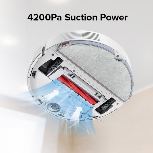 Max Robot Støvsuger 4200Pa Sug Kraft Sweep og Wet Mopping WiFi App Control