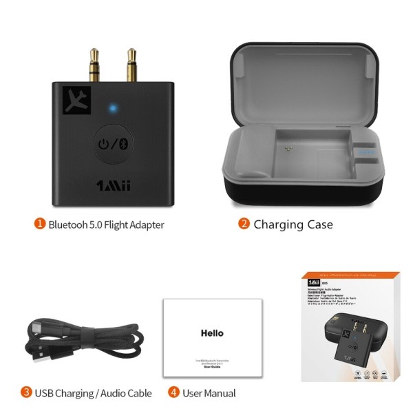 Bluetooth lähetin ääni latauksella kotelo aux Bluetooth sovitin autoon PC lentokone