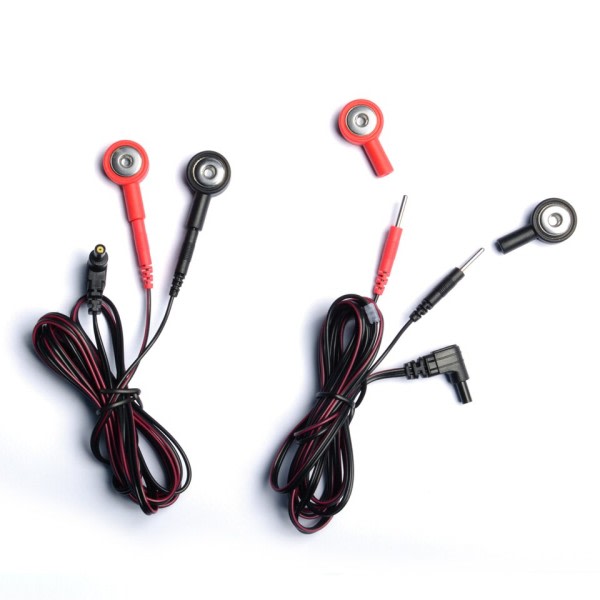 2 stykker udskiftning elektrode TENS bly ledninger med 4 stykker adapter