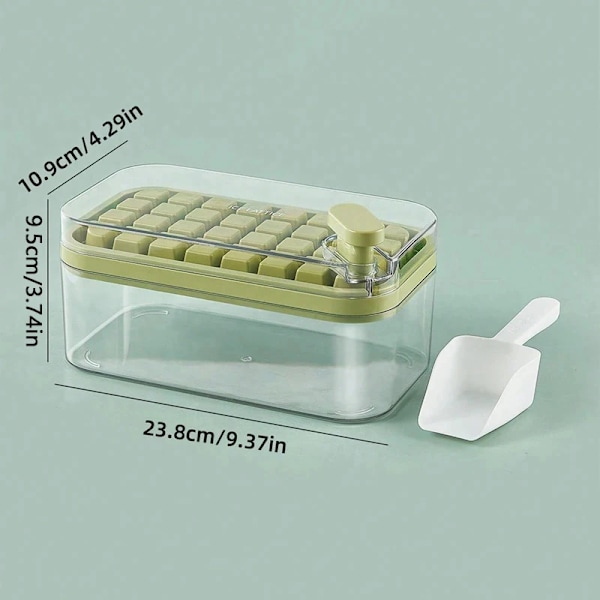 32 Grid Silicon Ice Cube Tray Form Med Lock Spade Förvaring Låda Ta bort Med Ett Klick Ice Maker