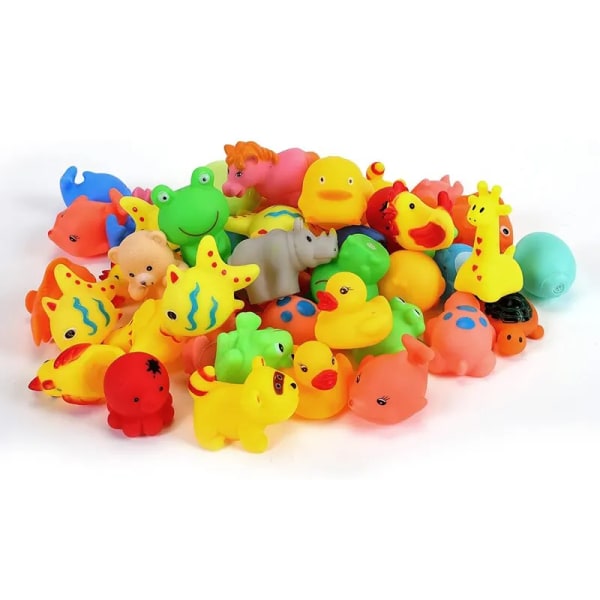 13 stykker Baby Søte Dyr Bade Leke Svømming Vann Leker Mykt Gummi Flyt Squeeze Lyd Barn Vask Lek Morsomme Leker
