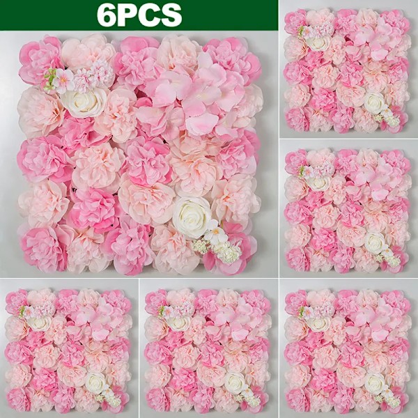 Konstgjorda blommor vägg panel 3D blommor bakgrund imitation rosor för vägg fest bröllop bröllop dusch utomhus dekoration