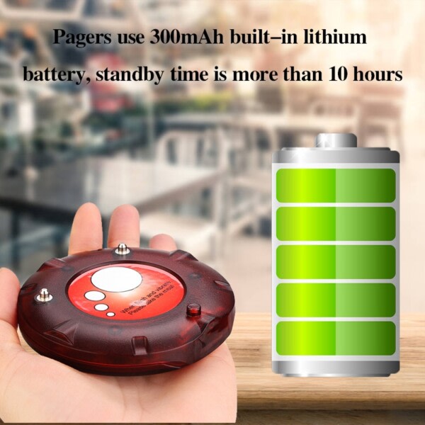 Restaurant Pager 10 Coaster Buzzer Mottaker Paging System Vanntett Touch tastatur