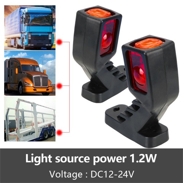 LED Side Marker Lys Bilstyling Baklykt Montering Lastbil Lampe Hvit Rød Gul Indikator Lampe