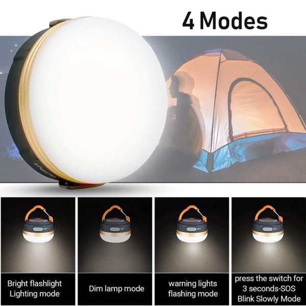 USB Uppladdningsbar Bärbar Ficklampa 1800mAh Camping utrustning Ljus LED Lantern Bord lampa