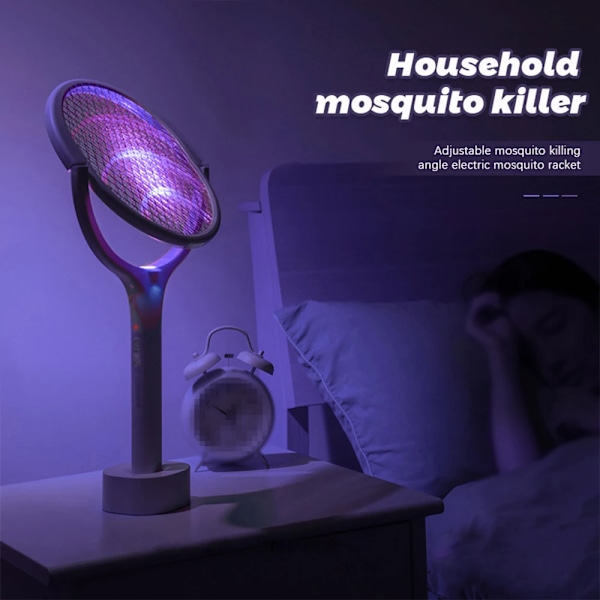 3500V 5in1 Mosquito Killer Lampe Multifunksjonell Vinkel Justerbar Bug Zapper Elektrisk USB Oppladbar Mygg Fly Flagermus Swatter
