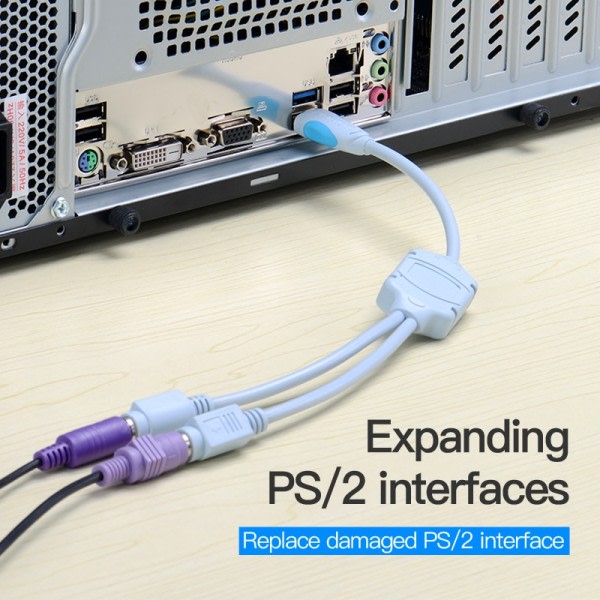 Vention USB Omvandlare Kabel för tangentbord mus USB hane till PS2 hona omvandlare adapter kabel för bärbar dator anslut tangentbord USB