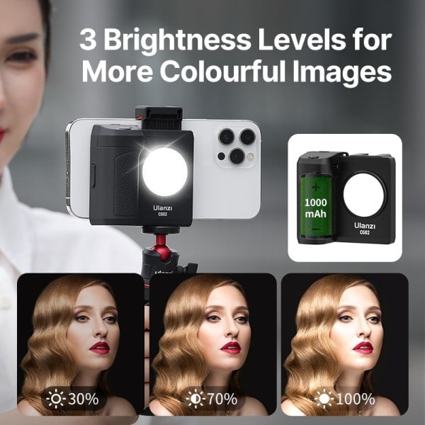 Älypuhelin kamera kahva Bluetooth täytteellä Light Selfie Grip langaton kahva