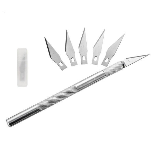 Gravering Halkfri Metal Skalpell Kniv Kit + 50/20/10/5st #11 Blad Kutter Hantverk Kniv