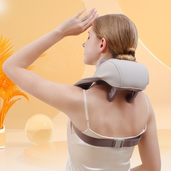 Nacke och rygg massage med lugnande värme  trådlös elektrisk djup vävnad 5D knådning massage kudde