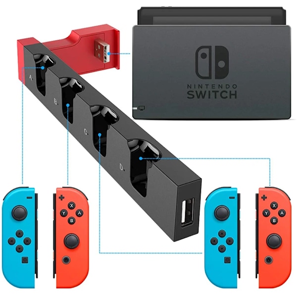 Switch Joy Con Controller Laddare Dock Station Station Holder