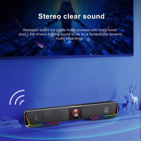 Darknets Support Bluetooth Trådløs Aux Surround RGB Højttalere Søjle Sound Bar