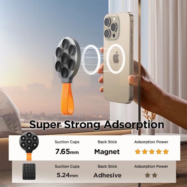 Magnetisk Sugekop Telefon Mount Silicone Suge Telefon etui