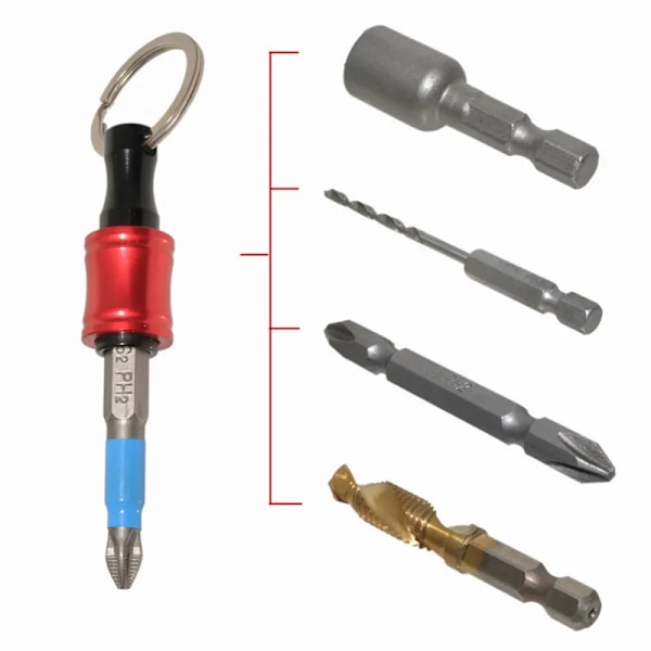 6 delar Set 1/4" Hexagonal skaft skruvmejsel huvud hållare förlängning stång nyckel kedja adapter borr bit