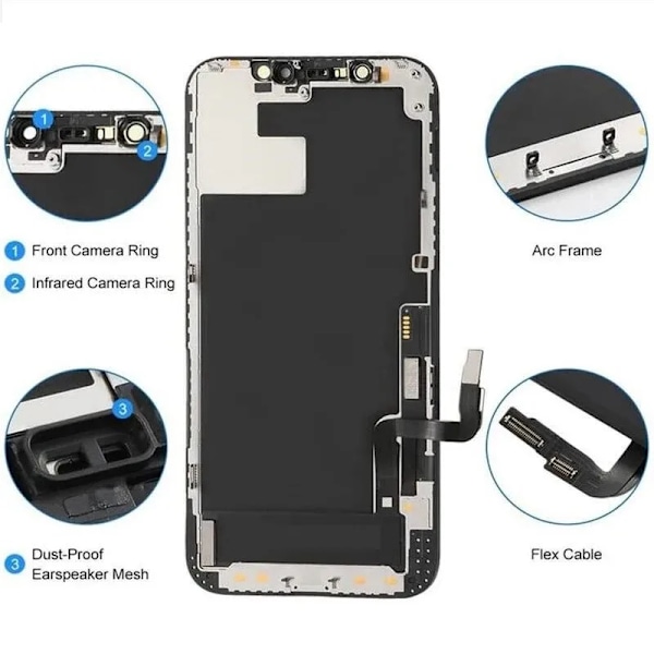 Skjermbeskytter  For iPhone XS LCD Display Skjerm Støtte 3D Touch True