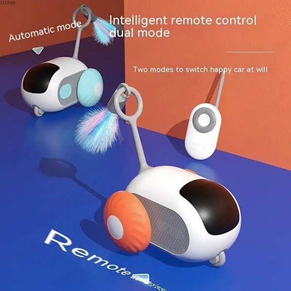 Fjärrkontroll Smart Cat Toy Active Rolling Bil with Replaceable Car,Raddable Wicked Car