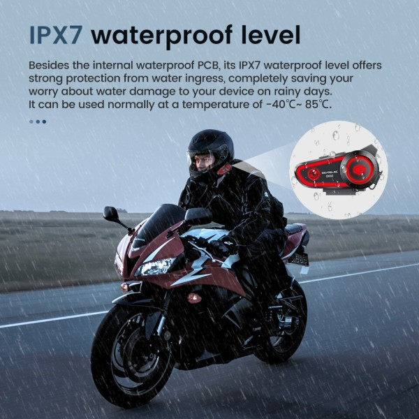 Motorcykel Hjelm Headset Stereo Bluetooth Håndfrit Opkald Med Tri-farvet Ambient Light