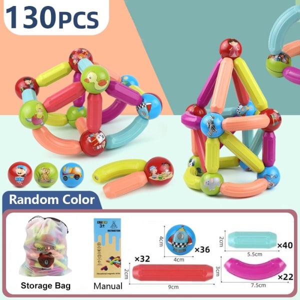 Magiskt magnetiskt byggnadsblock leksak magnetiskt byggande set magnet boll pinnar stav spel
