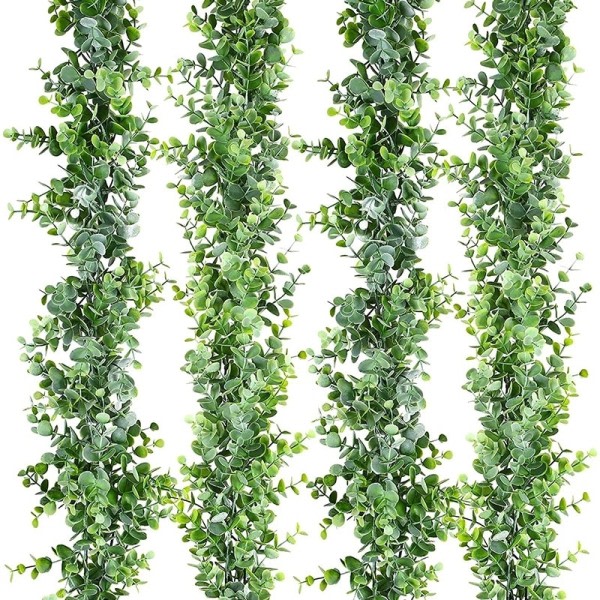 3 pakker 6 fot kunstig eukalyptus krans vegg hengende falske planter vinstokker til hjemmet dekorasjon