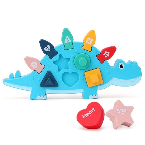 Montessori Geometrisk Form Farve Tal Matchende Optaget Tavle Tegnefilm Dinosaur 3D Puslespil stiksav